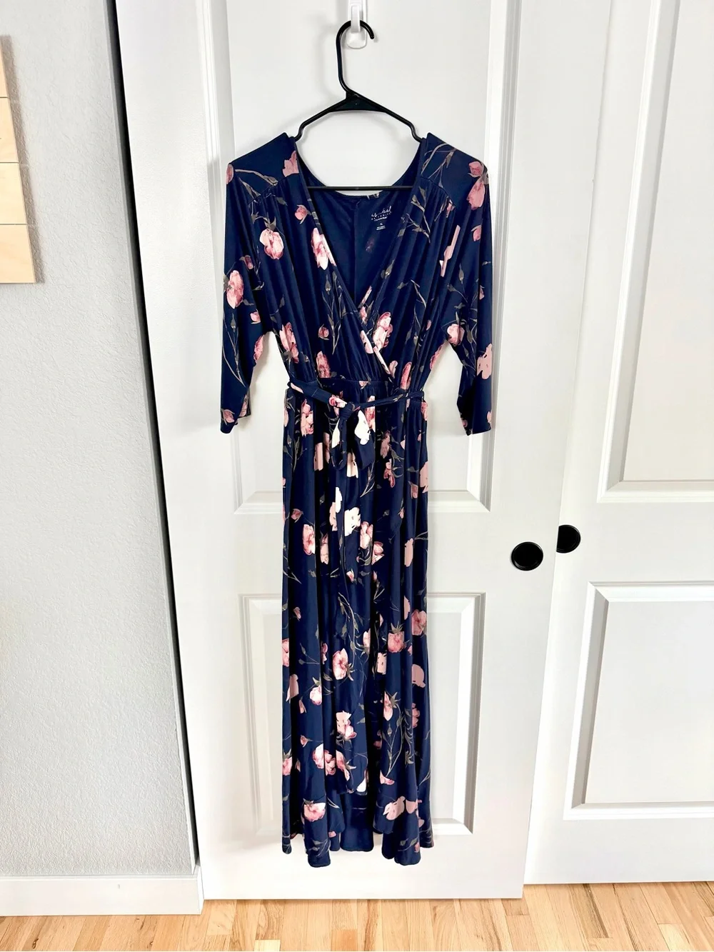 Isabel Maternity by Ingrid & Isabel Navy Maxi Dress with Pink Floral Print - Picture 1 of 14
